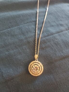 Silver Moissonite Halo Pendant Necklace - Women Jewelry